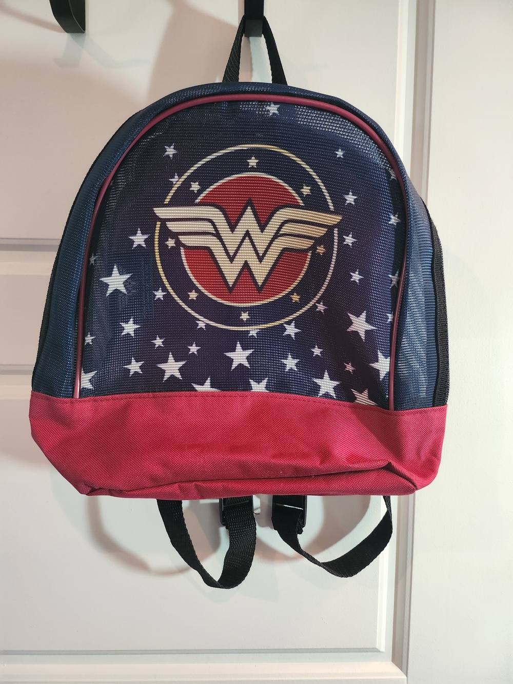 Wonder Woman Mini Backpack with Star Print - Navy & Red